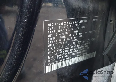 2016 Volkswagen Tiguan Se из США, поврежденный, VIN WVGBV7AX6GW505249